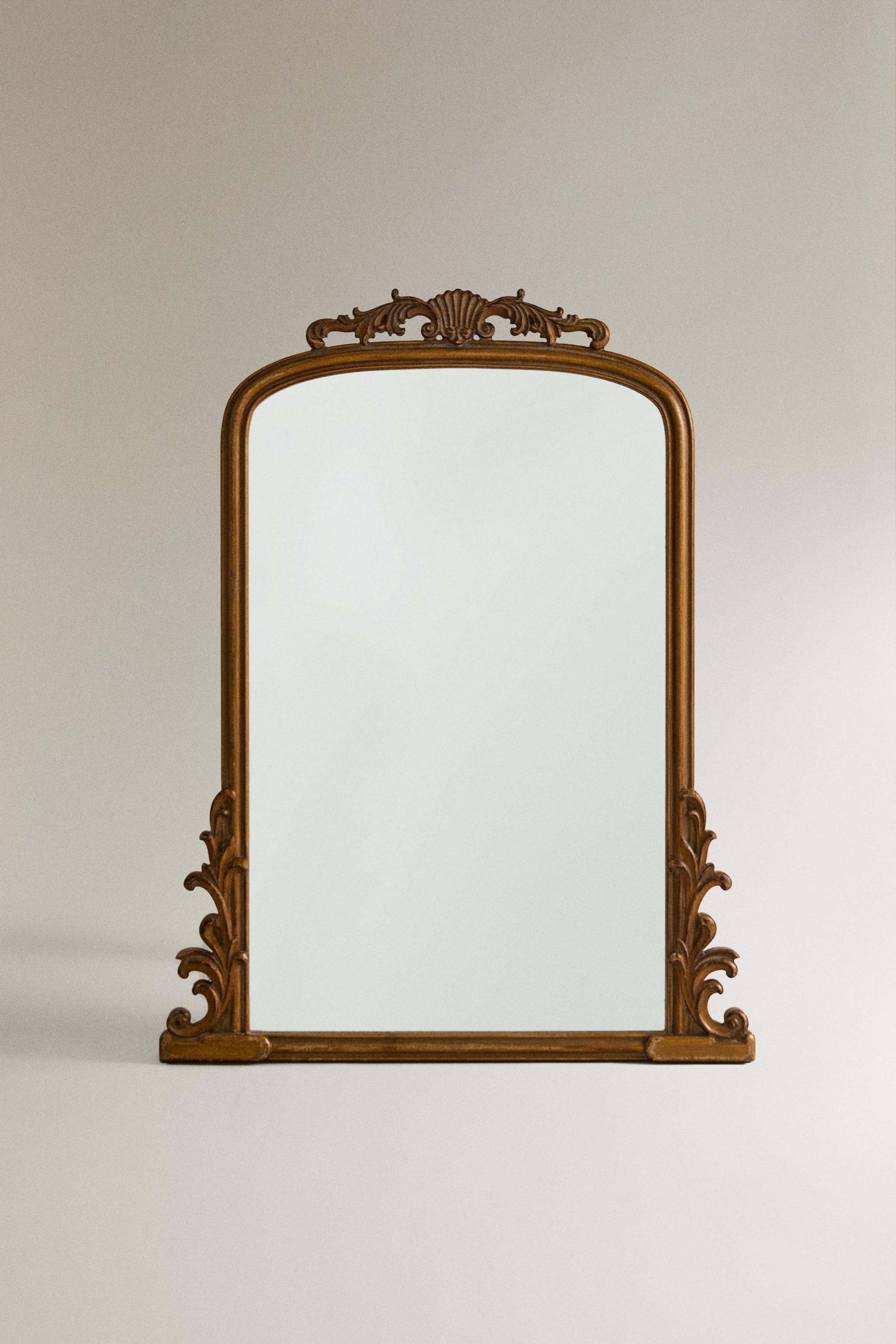 GOLDEN WOODEN WALL MIRROR